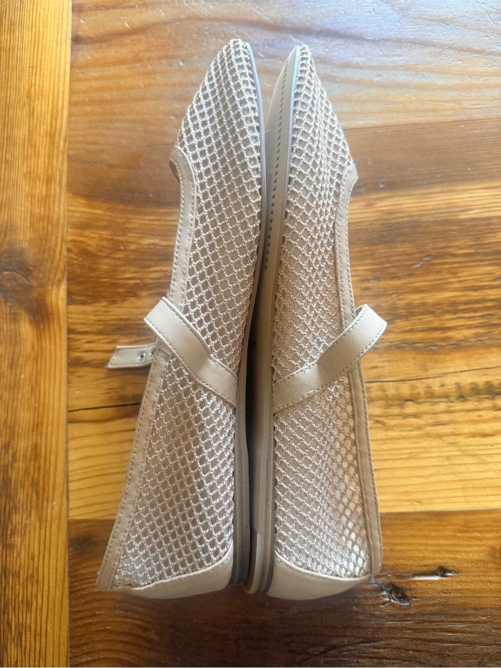 Dolce Vita Rodni Mesh Mary Jane Ballet Buckle Flats NWOB 9.5 Tan - Picture 4 of 8